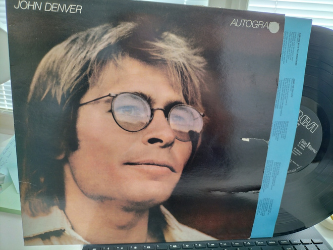 JOHN DENVER, Autograph, LP UK -80 SIISTI KUNTO !!