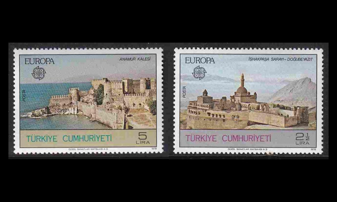 Turkki 2443-4 ** Europa vanhoja rakennuksia (1978)