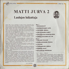 LP Matti Jurva - Matti Jurva 2 (1975) - pikkukuva 2