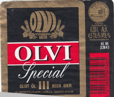 Olutetiketti, Olvi Special III  , a3