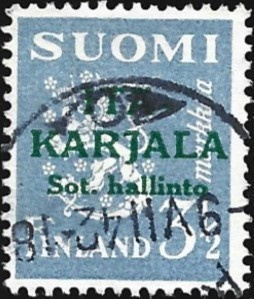 1941 I-K Vihreä lp 3,50 mk normaali A leimattu LaPe 12 I