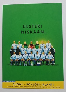 Suomi- Pohjois-Irlanti Ulsteri Niskaan- mainoskortti
