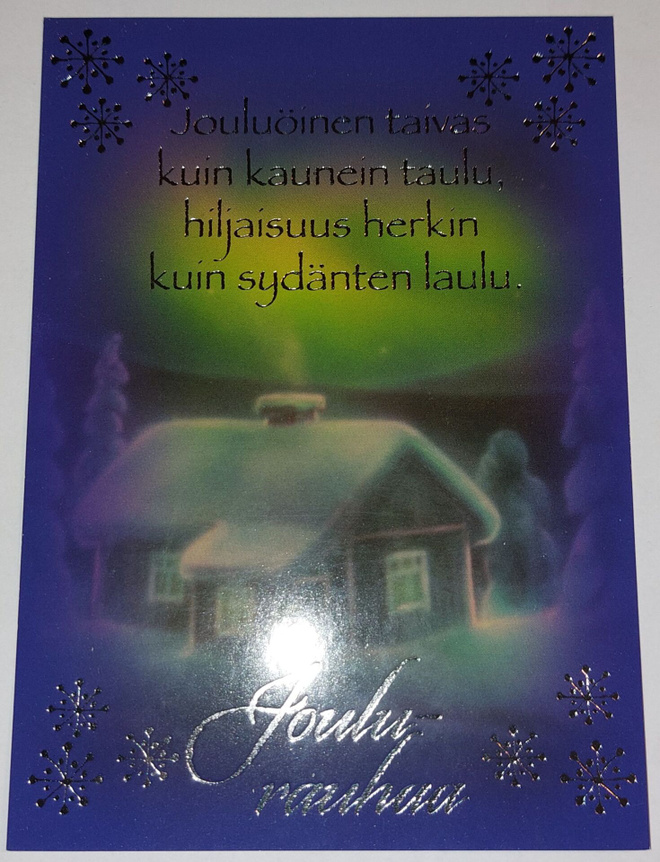 Hopea/Kultafolioitu joulukortti
