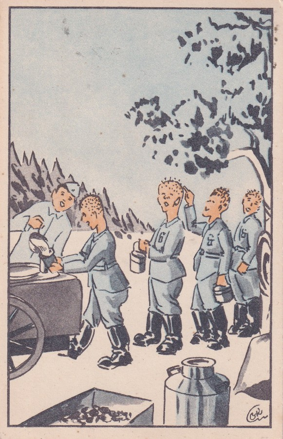 Sotilaat soppajonossa  KEK kortti   ,   b643