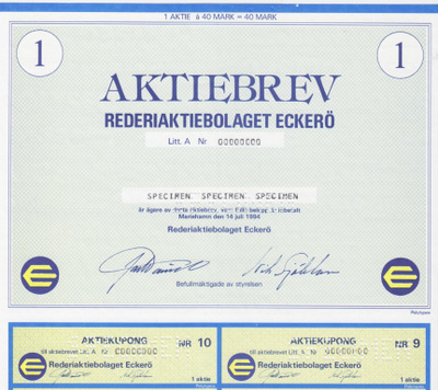 OKK 1994 Eckerö Rederi Ab pörssi spec, Maarianhamina