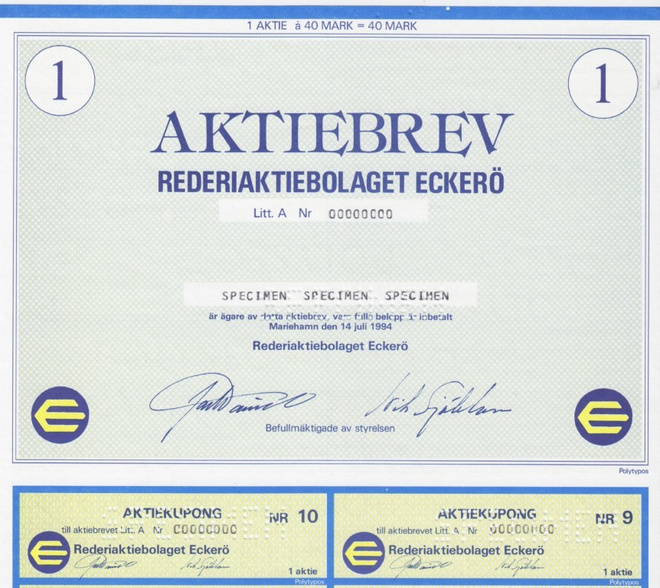 OKK 1994 Eckerö Rederi Ab pörssi spec, Maarianhamina
