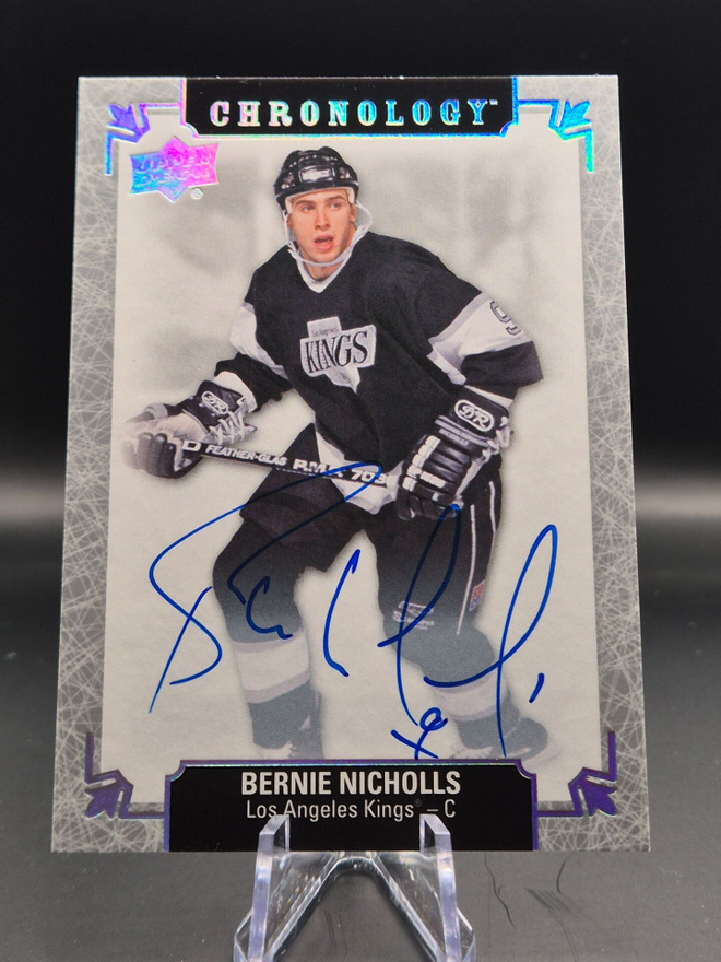 2018 UD Chronology Franchise History Bernie Nicholls Auto