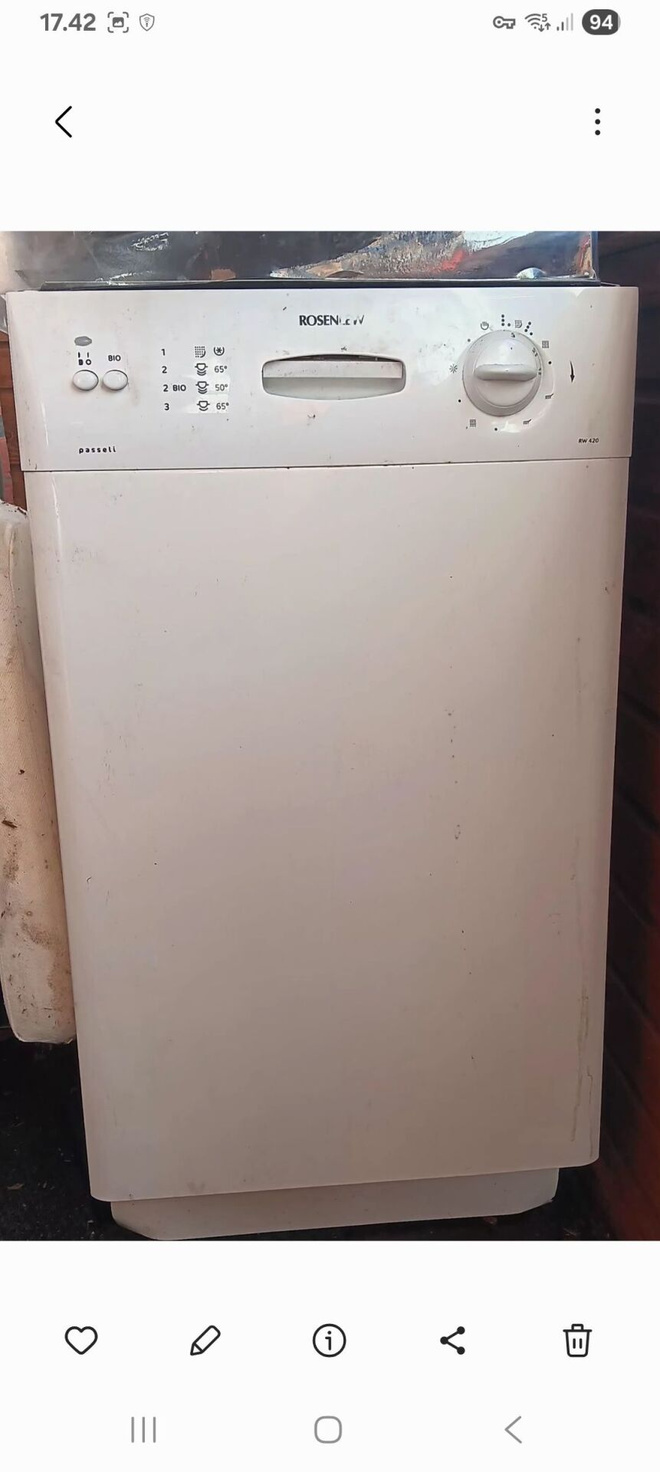 Rosenlew pasell 420 astianpesukone