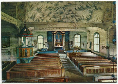 Keuruu Vanha kirkko sisäkuva 1960-luku