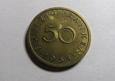 Saarland 50 francs 1954