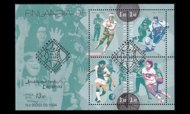 1280-3BL15 o Finlandia 95 joukkueurheilu EPL (1995)