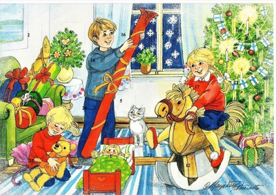 Joulukalenteri, avaamaton Marja-Liisa Pitkäranta retro