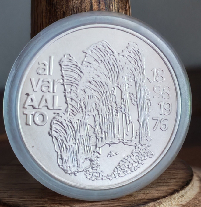 JUHLARAHA 100MK hopeaa (BU) "Alvar Aallon syntymästä 100v"