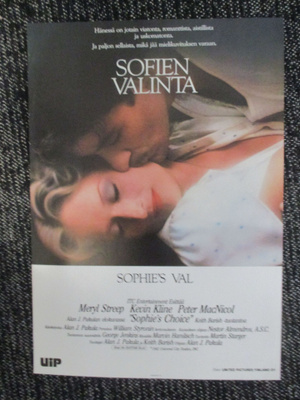 Sophien valinta (Alan J. Pakula, 1982) vanha elokuvajuliste