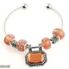 650 .. Tiibetin Hopea Lampwork Fashion .. Rannekoru - pikkukuva 4