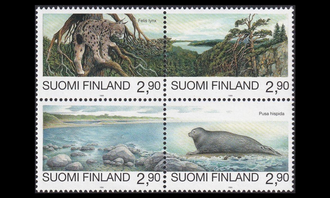 1286-9n ** Uhanalaisia eläimiä neliö (1995)