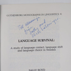 Sally Boyd : Language Survival - A Study of Language Cont... - pikkukuva 3