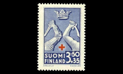 257 ** Punainen risti 3,50mk+35p (1942)