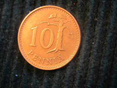 10 penniä 1970