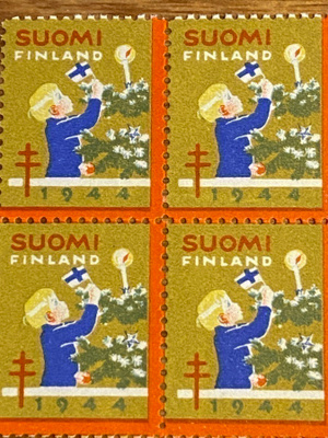 JOULUMERKKI KUUSENKORISTAJA 1944 NELIÖ**