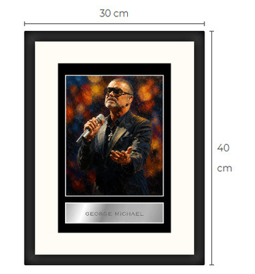 Uusi George Michael art print kehystetty 30 cm x 40 cm