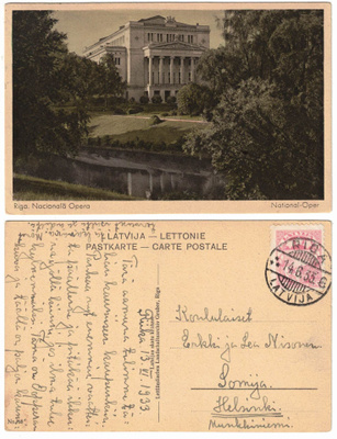 Vanha kortti, Latvia, Riika, vuodelta 1933