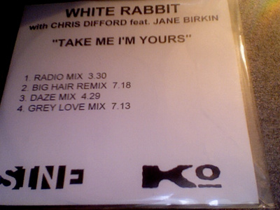 WHITE RABBIT + CHRIS DIFFORD Feat. JANE BIRKIN  :: PROMO CDR