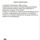 Sanna Sarkoranta. nimmari.  Muusikko , fanikortti. e303 - pikkukuva 2