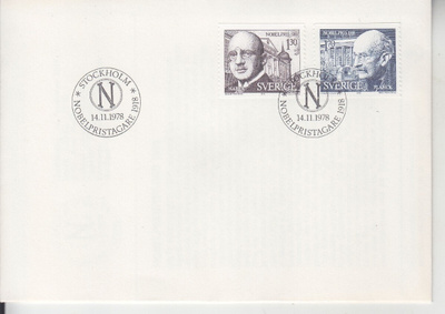 ruotsi FDC 1978 Nobel.