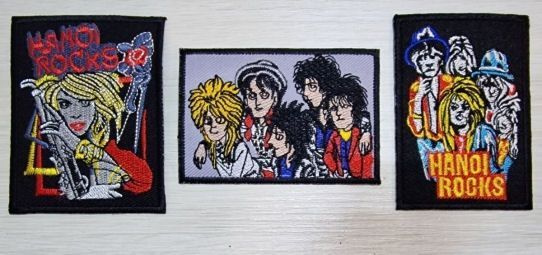 3 kpl erilaisia HANOI ROCKS kangasmerkkejä (upeita)