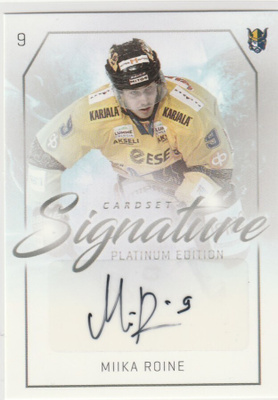 2018/19 Cardset Signature Miika Roine , Jukurit