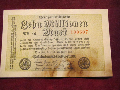 10 000 000 (10 miljoonaa) mark 1923 Saksa-Germany