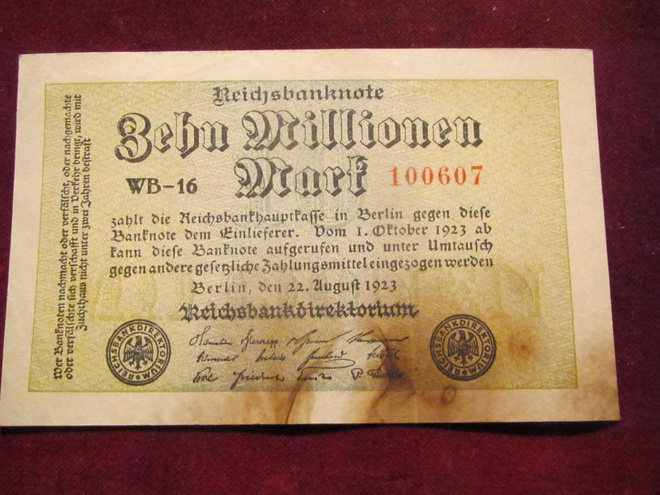 10 000 000 (10 miljoonaa) mark 1923 Saksa-Germany