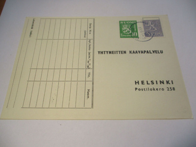 1954 Posio sekapostite liikekortilla