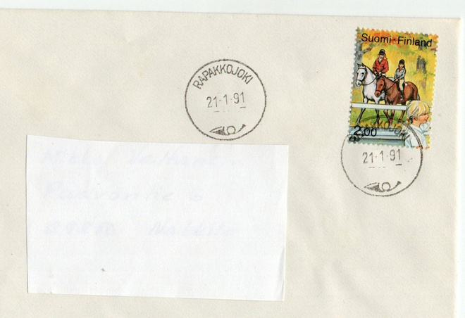 RAPAKKOJOKI . Alkuperäinen Postitoimiston leima.