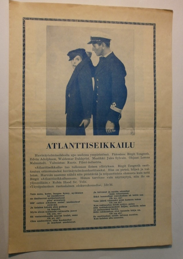 Atlantinseikkailu-elokuvan käsiohjelma 1935, Bio Maxim