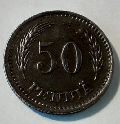 50 pennin 1947 kolikko