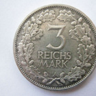 Saksa Weimar 3 Reichsmark 1925 Rheinlande hopeaa - pikkukuva 2