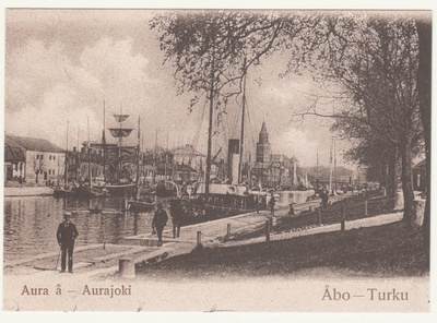 Turku Aurajoki vanha kuva + erikoisleima