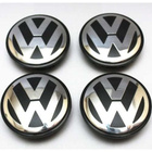 Volkswagen vannekeskiöt – Kromi-Musta – 70mm (4kpl sarja) - pikkukuva 2
