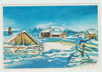 P. Hällinen: Sinisävyinen pihapiiri  (R)