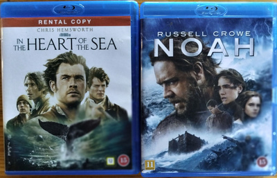 2 kpl BLU-RAY ELOKUVAA NOAH ja IN THE HEART OF THE SEA