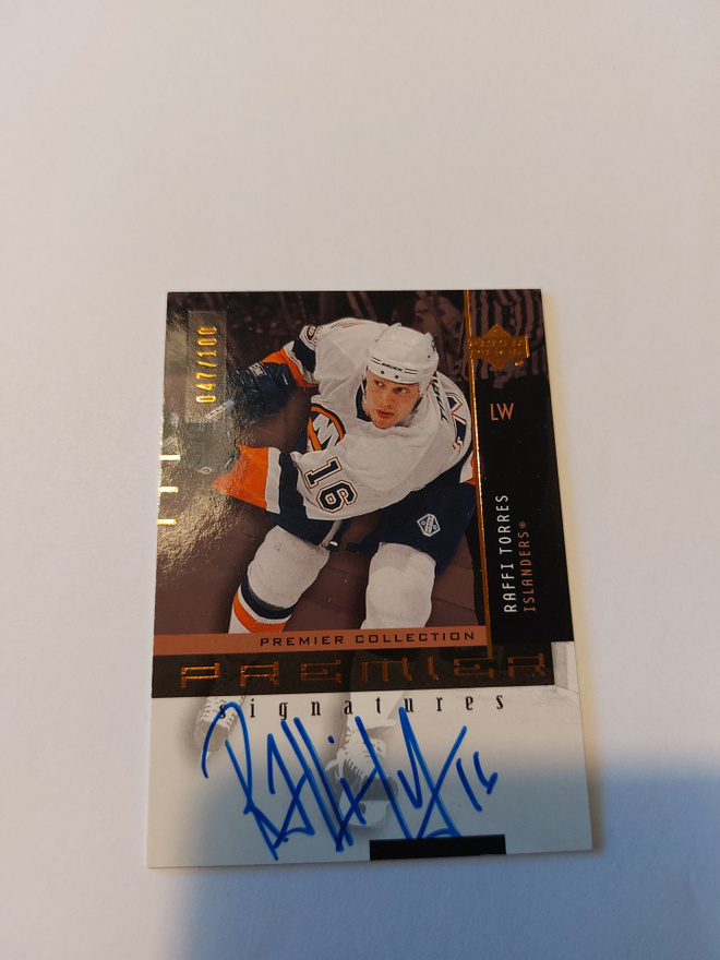 01-02 UD Premier Collection Signatures #RT Raffi Torres /100