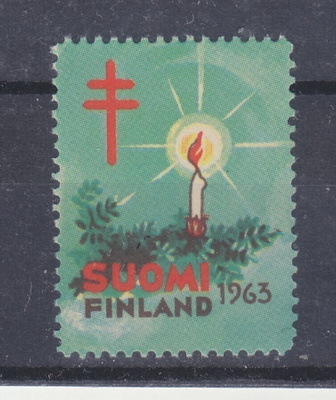 1963 TUB joulumerkki postituoreena.