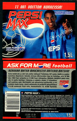PEPSI MAX etiketti, RONAL DINHO 1.5 l