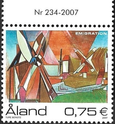 Ål 2007  Siirtolaisuus 0,75 € välilöpari numero ** LaPe 284