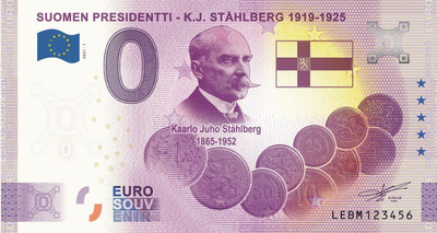 *NOLLA-EURO*2021*SUOMEN 1. PRESIDENTTI*K.J. STÅHLBERG*