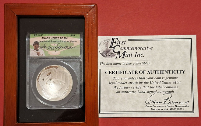USA 1 silver Dollar Baseball 2014, max laatuluokitus PR70.