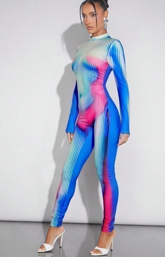 Ihana monivärinen stretch jumpsuit M/EUR38 ALEEEE!!!!
