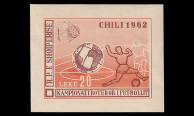 Albania 682BL12 ** Jalkapallon MM-kisat Chile (1962)